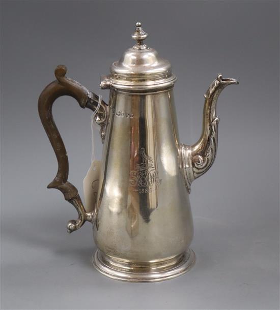 A Victorian silver coffee pot, Roskell, Roskell & Hunt, London, 1883, 15.5 oz.